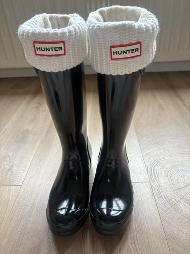 Black hunter wellies size - black,