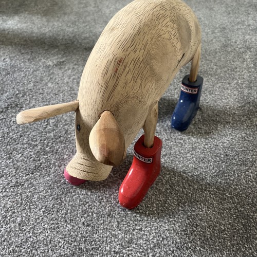 Pig hunter wellies carved - pig, -carved
