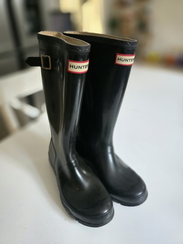 Black hunter wellies size - black,